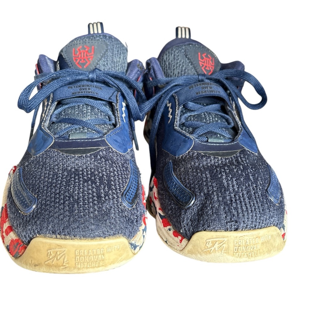 Adidas D.O.N. Issue 3 GCA Basketball Shoes, Size 9.5, USA Navy/White/Red - Picture 4 of 9